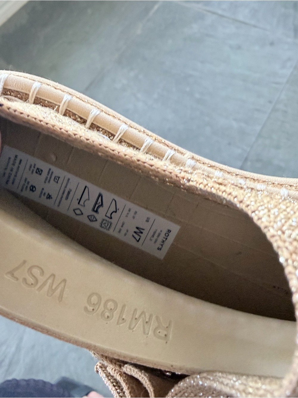Rothy's The Espadrille Mary Jane flats in a shimmering golden metallic knit - Picture 5 of 5